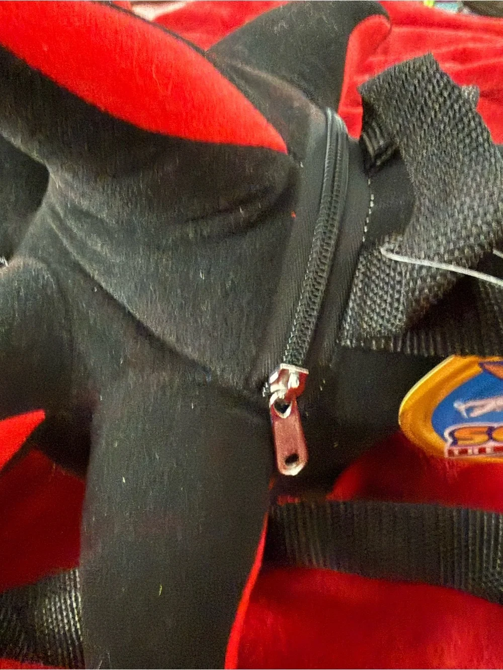 Plush Character Kids Backpack - Black, Red & Yellow